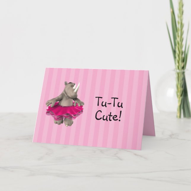 Rhino Pink Baby Shower Invite Card (Front)