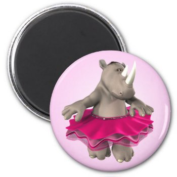 Rhino Pink Magnet by mariannegilliand at Zazzle