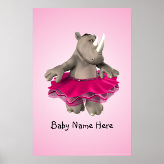 Rhino Pink Poster