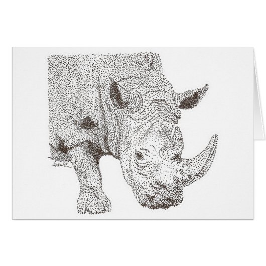 Rhino Pointillism Cards (Front Horizontal)