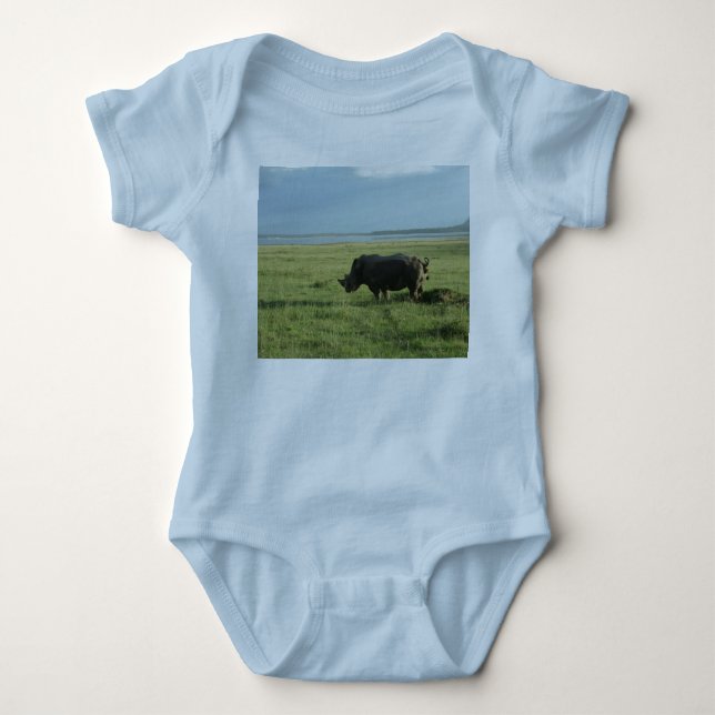 Rhino poop baby bodysuit (Front)