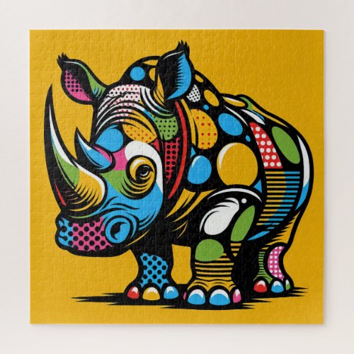 Rhino Pop Art 600 Piece Puzzle