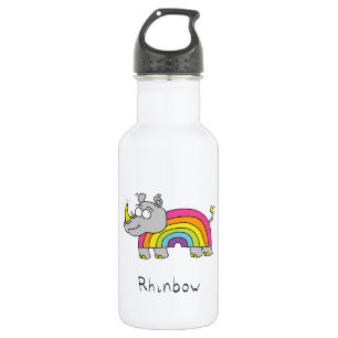 Rhino Rainbow Cute Kids Stainless Steel Water Bottle