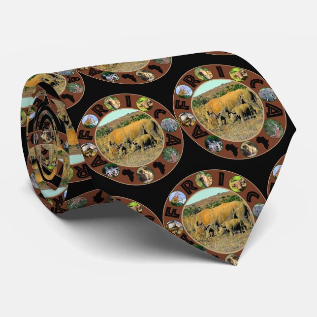 Rhino Reeds Africa Circle Neck Tie (Rolled)
