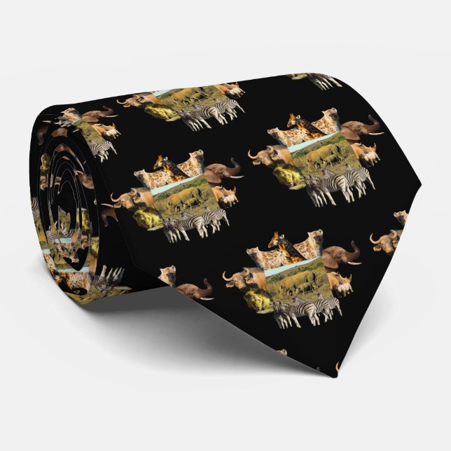 Rhino Reeds Wildlife Frame Neck Tie (Rolled)