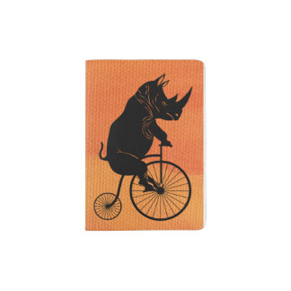 Rhino Riding a Bike Passport Holder