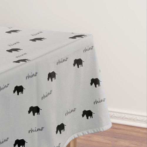 Rhino silhouette pattern tablecloth