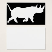 Rhino Silhouette, right facing, Black Background (Front & Back)
