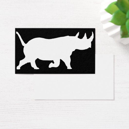 Rhino Silhouette, right facing, Black Background (Desk)
