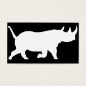 Rhino Silhouette, right facing, Black Background (Front)