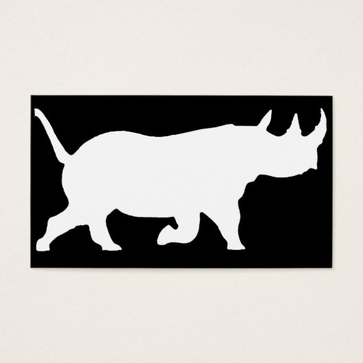 Rhino Silhouette, right facing, Black Background (Front)
