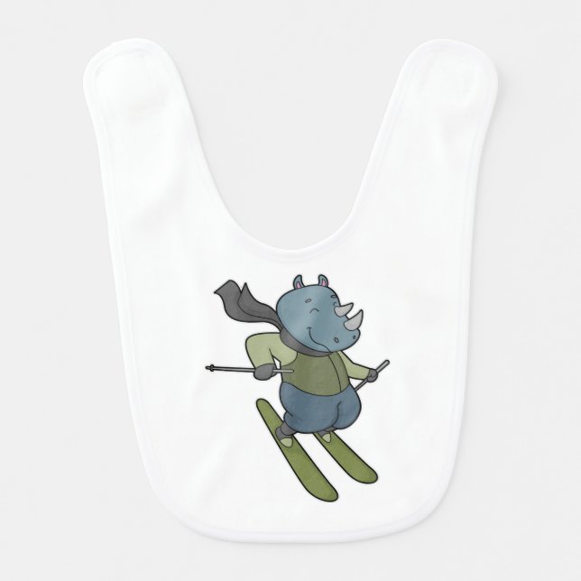 Rhino Skier Ski Baby Bib (Front)