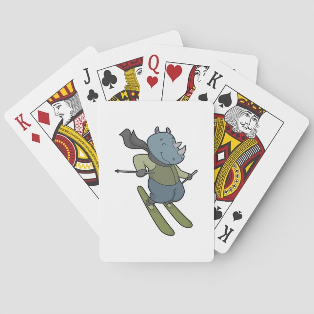 Rhino Skier Ski Poker Cards (Back)