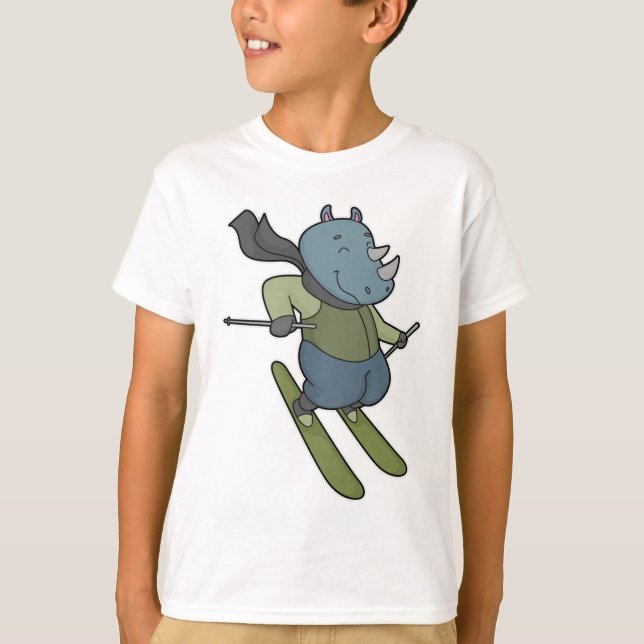 Rhino Skier Ski T-Shirt (Front)