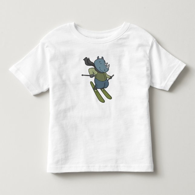 Rhino Skier Ski Toddler T-shirt (Front)