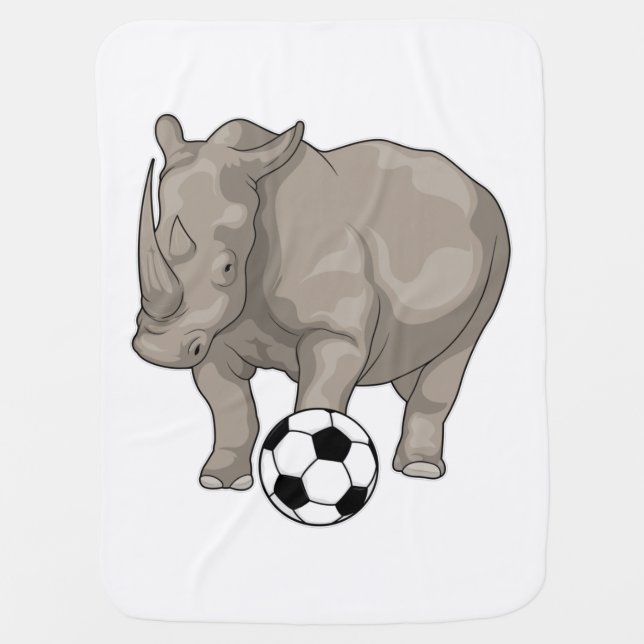 Rhino Soccer player Soccer Baby Blanket (Front)