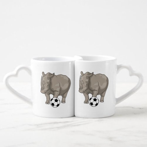 Rhino Soccer player Soccer Coffee Mug Set