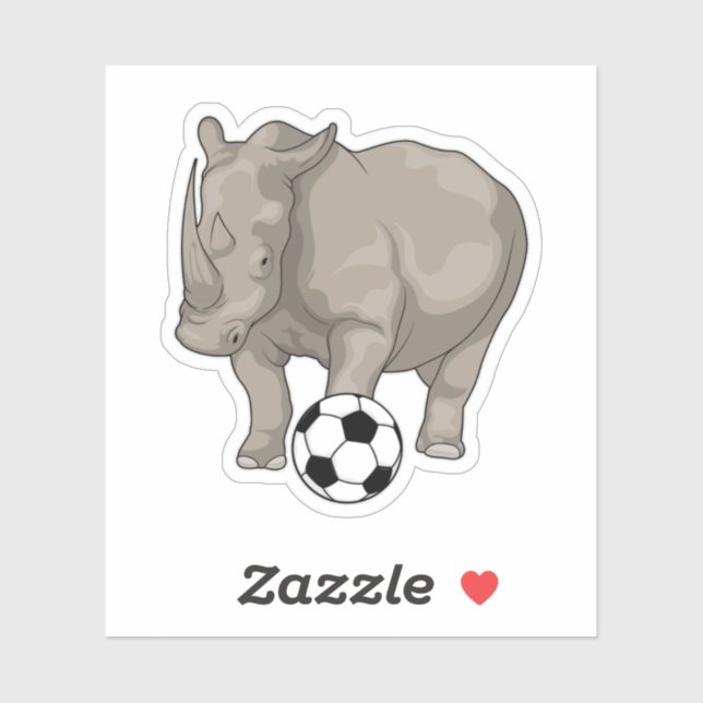 Rhino Soccer player Soccer Sticker (Sheet)