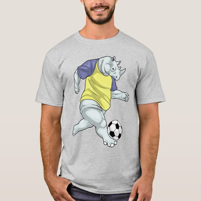 Rhino Soccer player Soccer T-Shirt (Front)