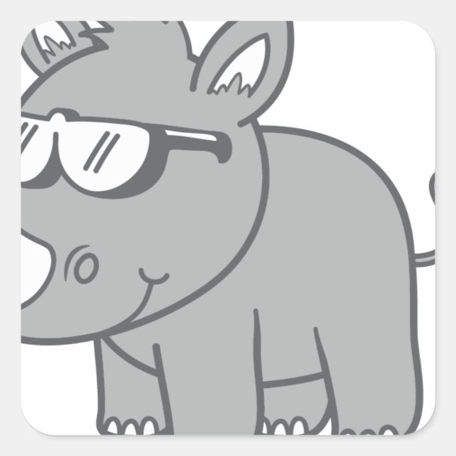 RHINO SQUARE STICKER (Front)