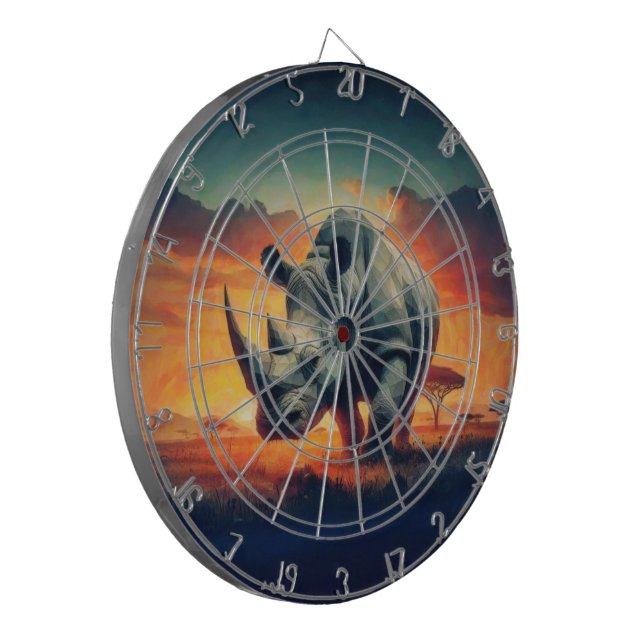 Rhino Sunset Safari Dart Board (Front Left)