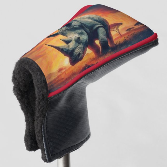 Rhino Sunset Safari Golf Head Cover (3/4 Front)