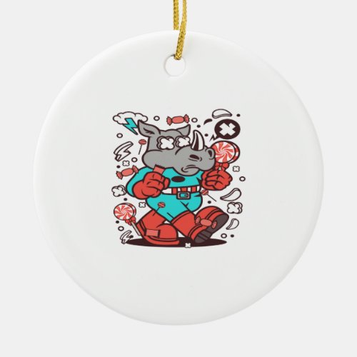 Rhino Super Candy Ceramic Ornament