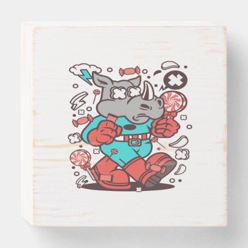 Rhino Super Candy Wooden Box Sign