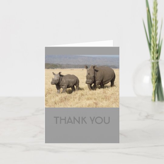 Rhino Thank You Cards | Zazzle.com