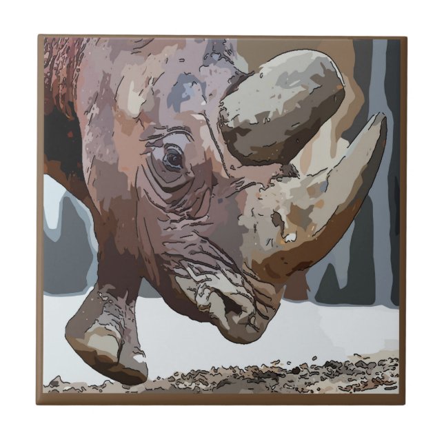 Rhino Tile, Dutch Look, Personalize Ceramic Tile (Front)