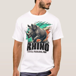 Rhino Vibes - Fierce, Fearless, Free T-Shirt