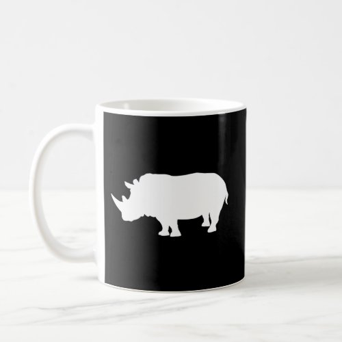 Rhino White Print _ Rhino Coffee Mug