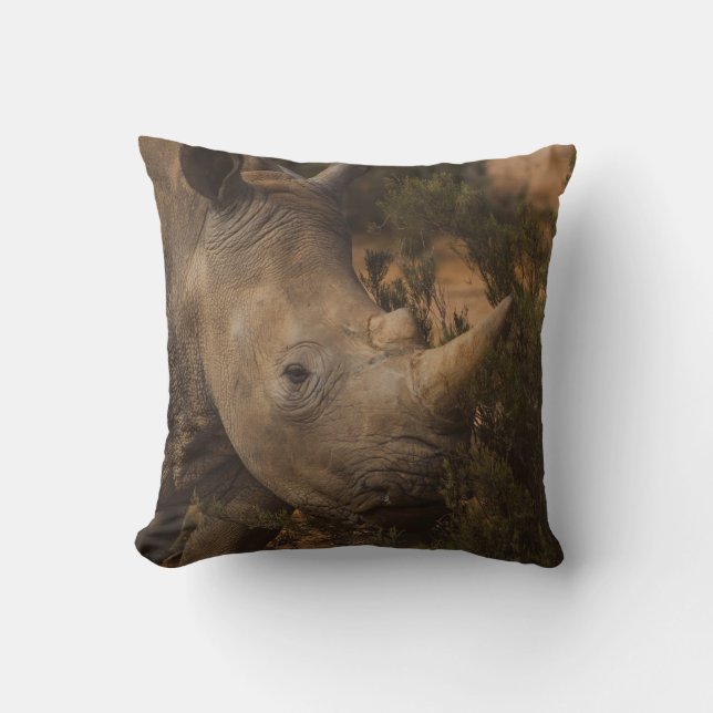 RHINO WILD ANIMALS THROW PILLOW (Front)