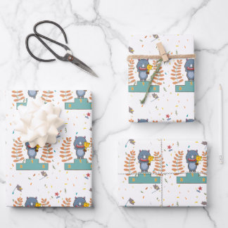 Rhino Wins The Champion Illustration Wrapping Paper Sheets