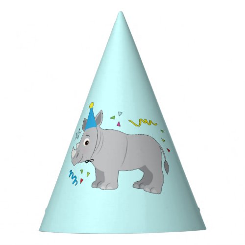 Rhino with a Birthday Hat