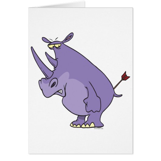 rhino with arrow in butt cartoon (Front)
