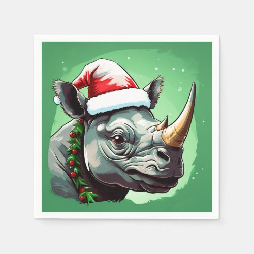 Rhino Xmas Napkins