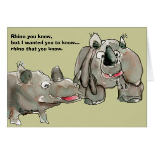 Rhino You Know, but Rhinoceros Cartoon Cards