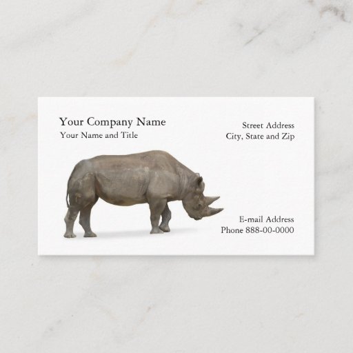 Customizable Rhino Zoologist Business Card