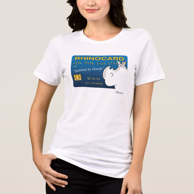 RHINOCARD: INSTINCT TO CHARGE by Sandra Boynton Tri-Blend Shirt (Front)