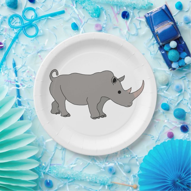 Rhinoceros Africa Animal  Paper Plates (Party)