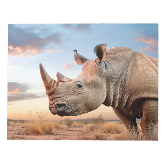 Rhinoceros Animal Nature Majestic Wild Notepad (Front)