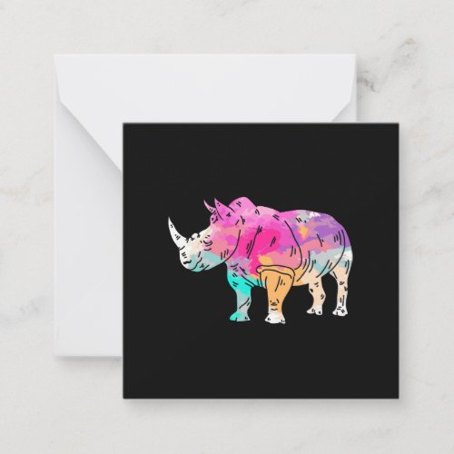 Rhinoceros Art Cute Artistic Rhino Zoo Safari Gift Note Card