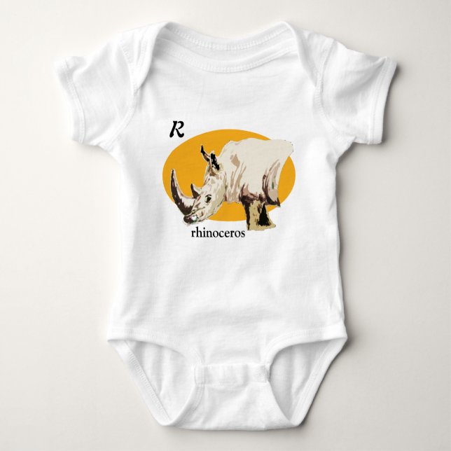 rhinoceros baby bodysuit (Front)