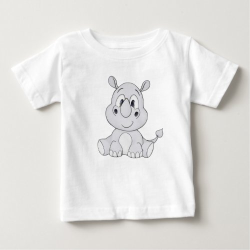 Rhinoceros Cartoon Graphic  Baby T_Shirt