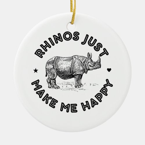 rhinoceros ceramic ornament