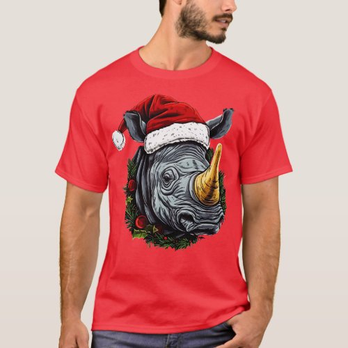 Rhinoceros Christmas T_Shirt