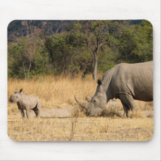 Rhinoceros Family Mouse Pad