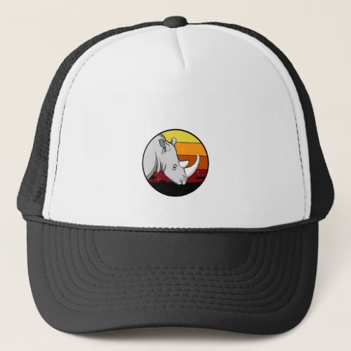 Rhinoceros head trucker hat