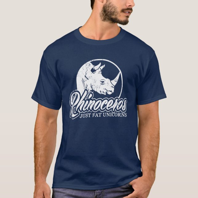 Rhinoceros Just Fat Unicorns T-Shirt (Front)
